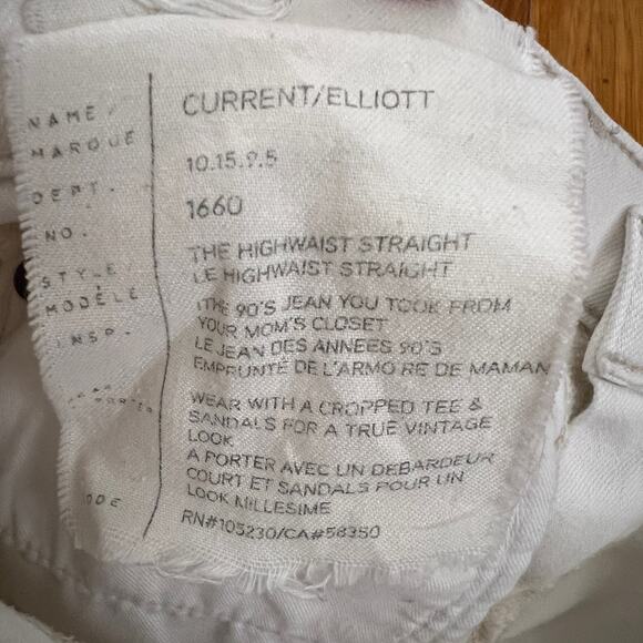 CURRENT/ELLIOTT The High Waist Straight Destroyed Jeans Super Salty Repair 27 - Picture 11 of 15